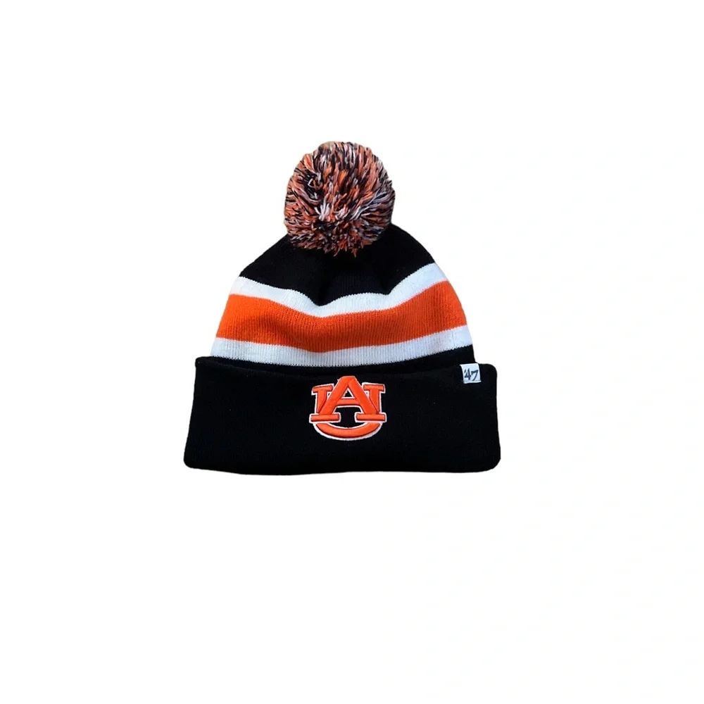 Forty Seven Brand Kids ‘47‎ Navy Auburn Tigers Cuffed Knit Hat Beanie with Pom